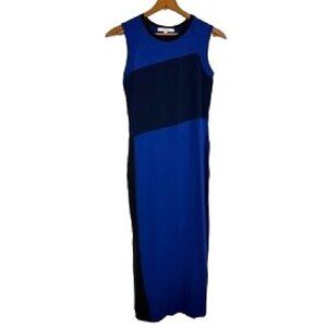 NWT Reed Krakoff Marine Blue Combo Seamed Column Dress XS